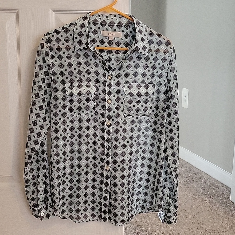 Loft silk blouse, size small